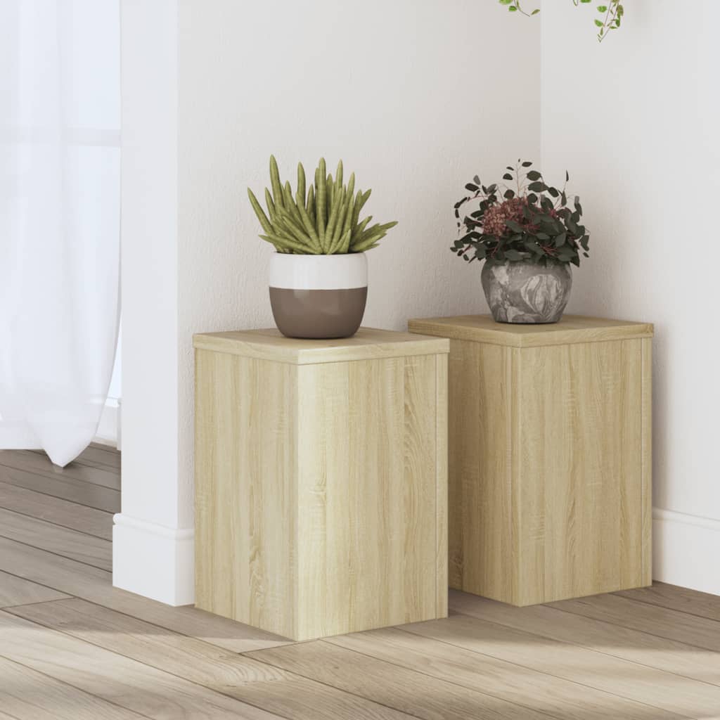 Plant Stands 2 pcs Sonoma Oak 20x20x30 cm Engineered Wood - Design Hut