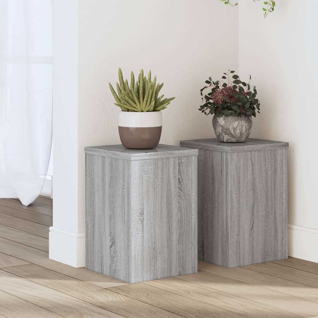 Plant Stands 2 pcs Grey Sonoma 20x20x30 cm Engineered Wood - Design Hut