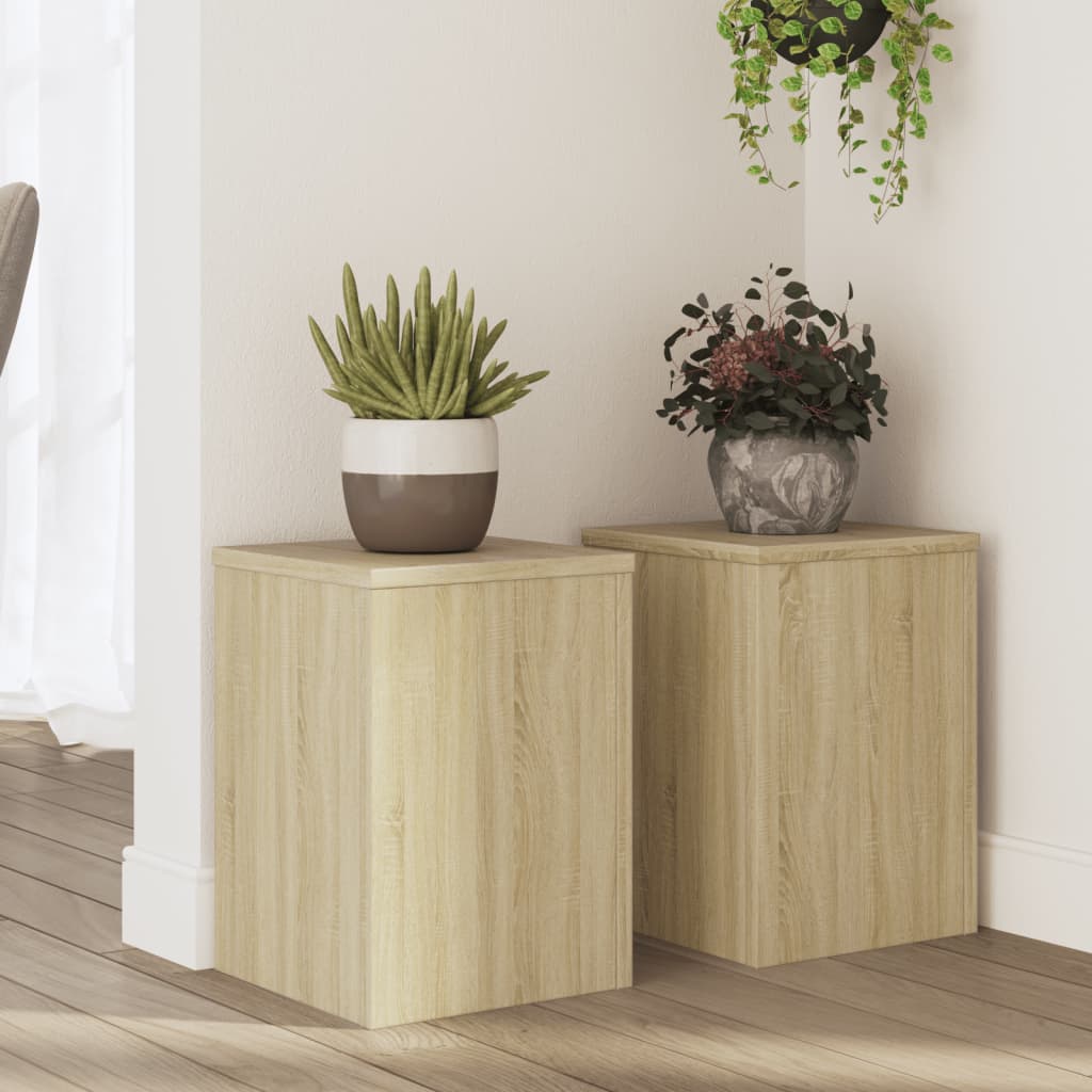 Plant Stands 2 pcs Sonoma Oak 25x25x35 cm Engineered Wood - Design Hut
