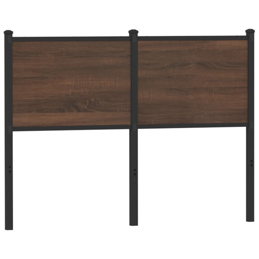 Headboard Brown Oak 120 cm Engineered Wood and Steel - Direct Imports