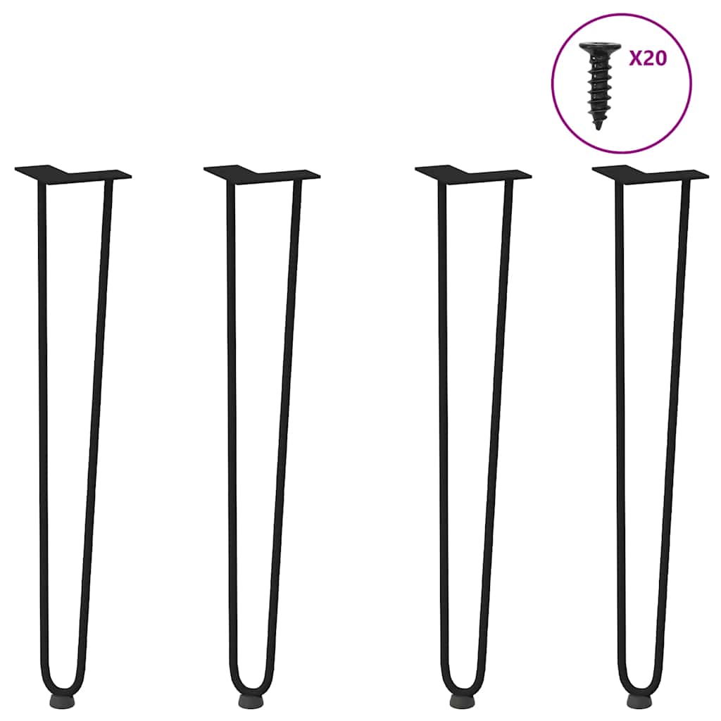 Hairpin Table Legs 4 pcs Black 72 cm Solid Steel - Style and Chic