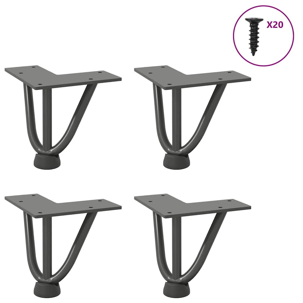 Hairpin Table Legs 4 pcs Anthracite 10 cm Solid Steel - Style and Chic