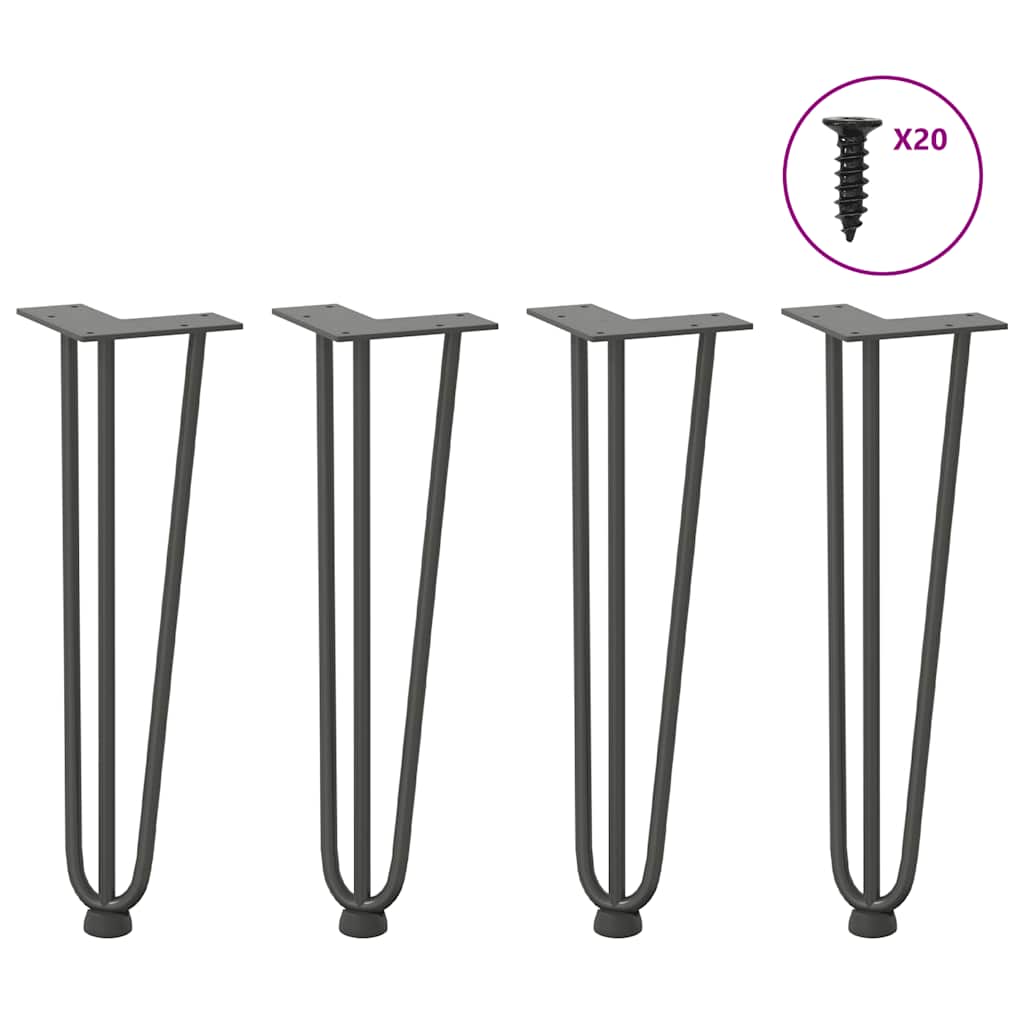 Hairpin Table Legs 4 pcs Anthracite 42 cm Solid Steel - Decor Base