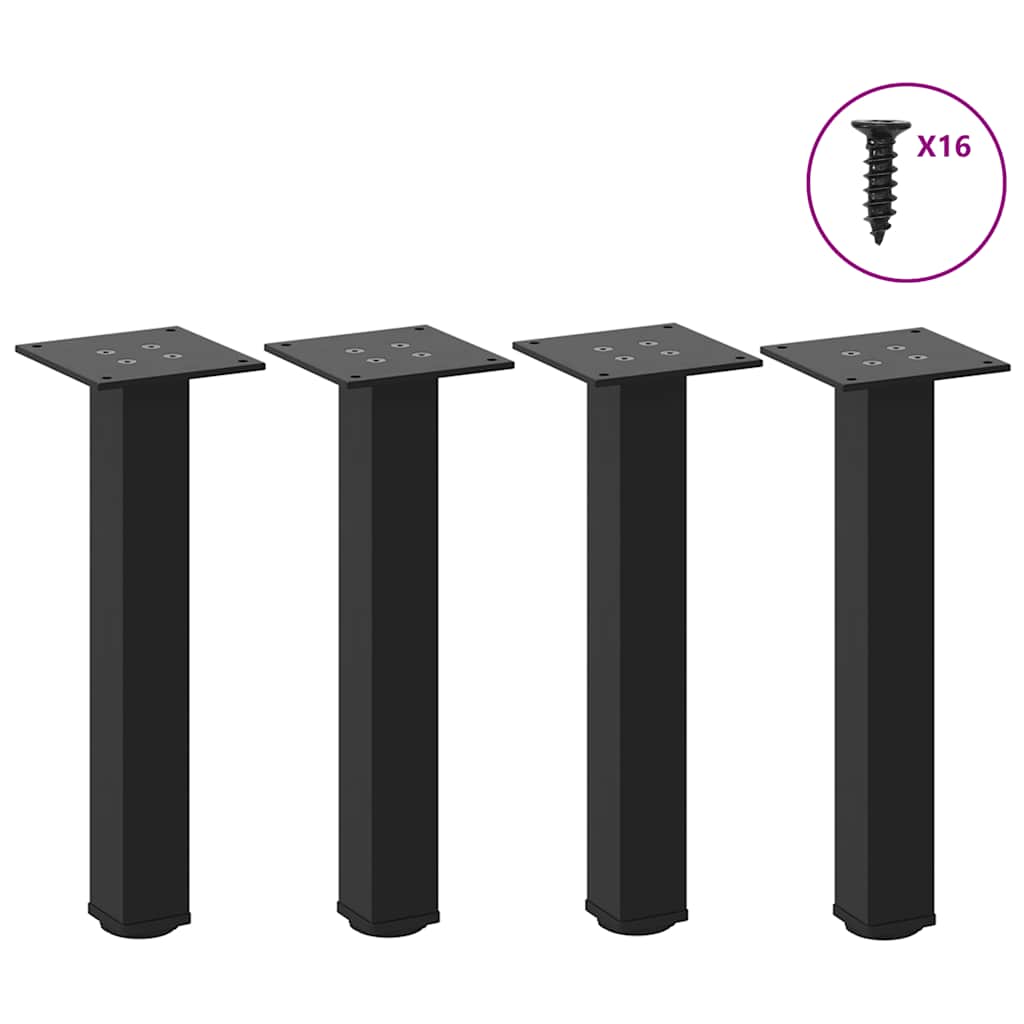 Coffee Table Legs 4 pcs Black 42-44 cm Steel - Tyrell & Tyrell