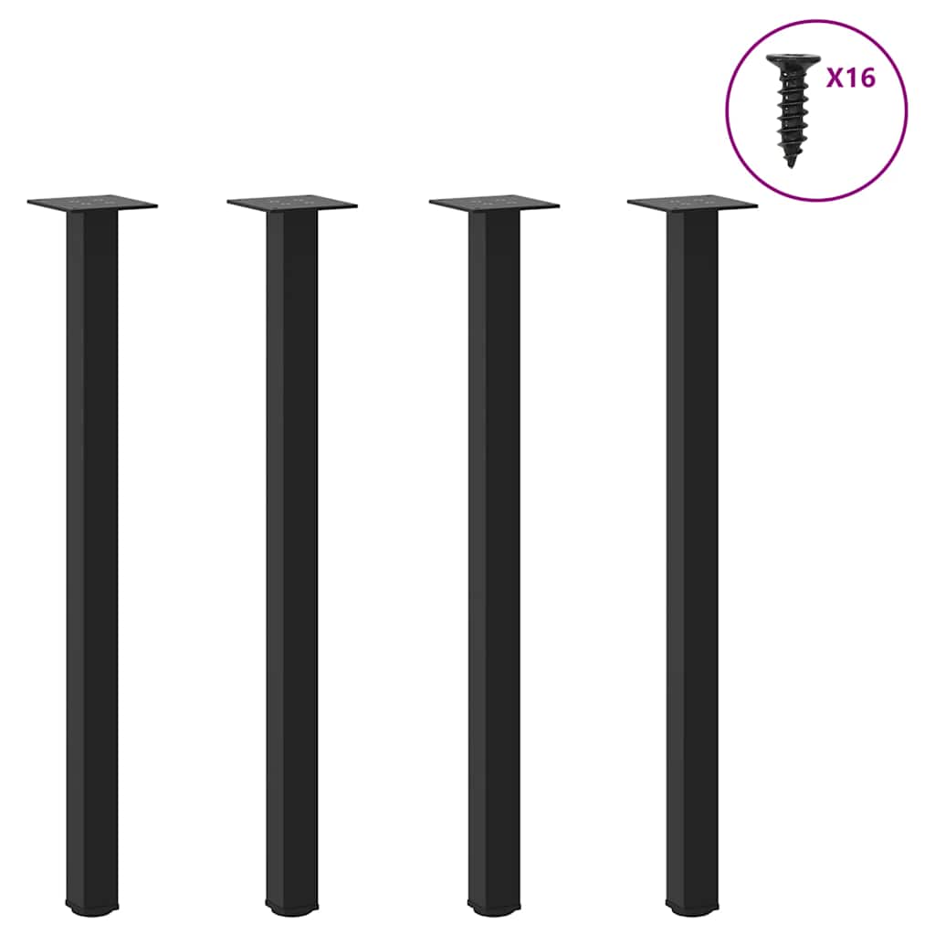 Coffee Table Legs 4 pcs Black 72-74 cm Steel - Brittle & Co