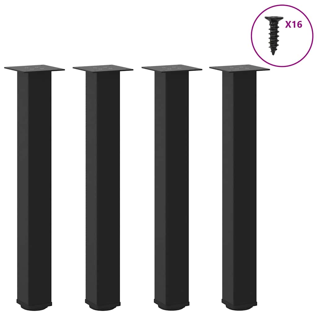 Coffee Table Legs 4 pcs Black 72-74 cm Steel - Decor Base