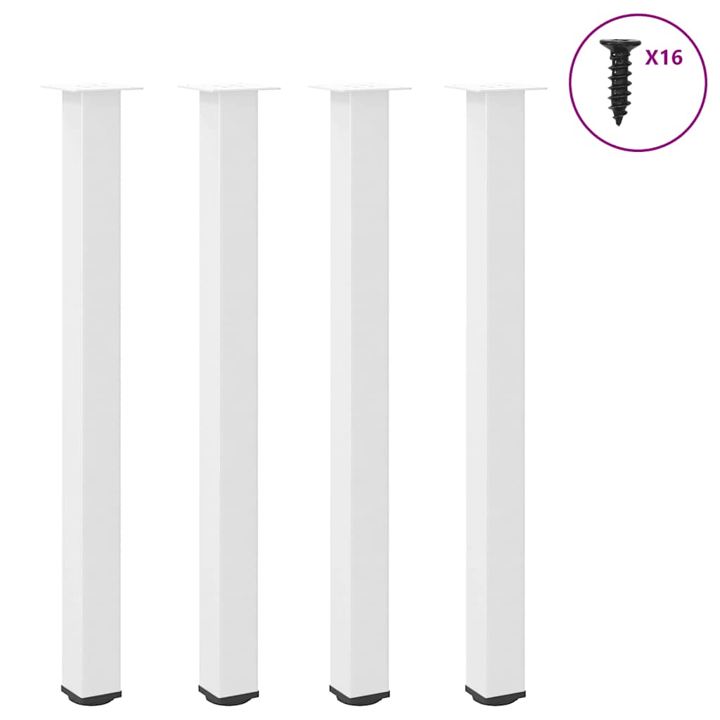 Coffee Table Legs 4 pcs White 110-112 cm Steel - Merkel Designers