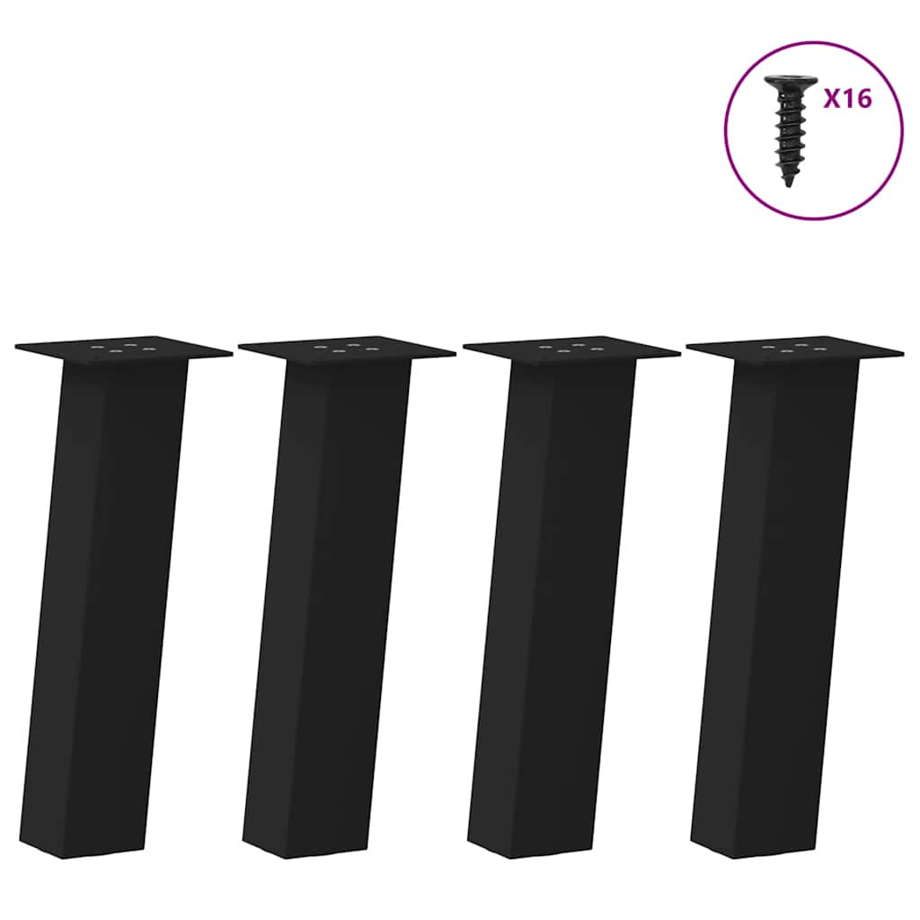 Coffee Table Legs 4 pcs Black 42 cm Steel - Merlin Deals