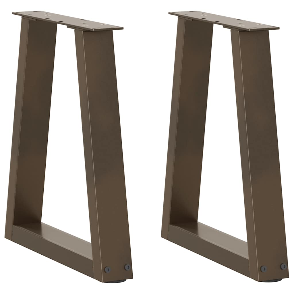 Dining Table Legs V-Shape 2 pcs Natural Steel 38x(42-43.3) cm Steel - Tyrell & Tyrell
