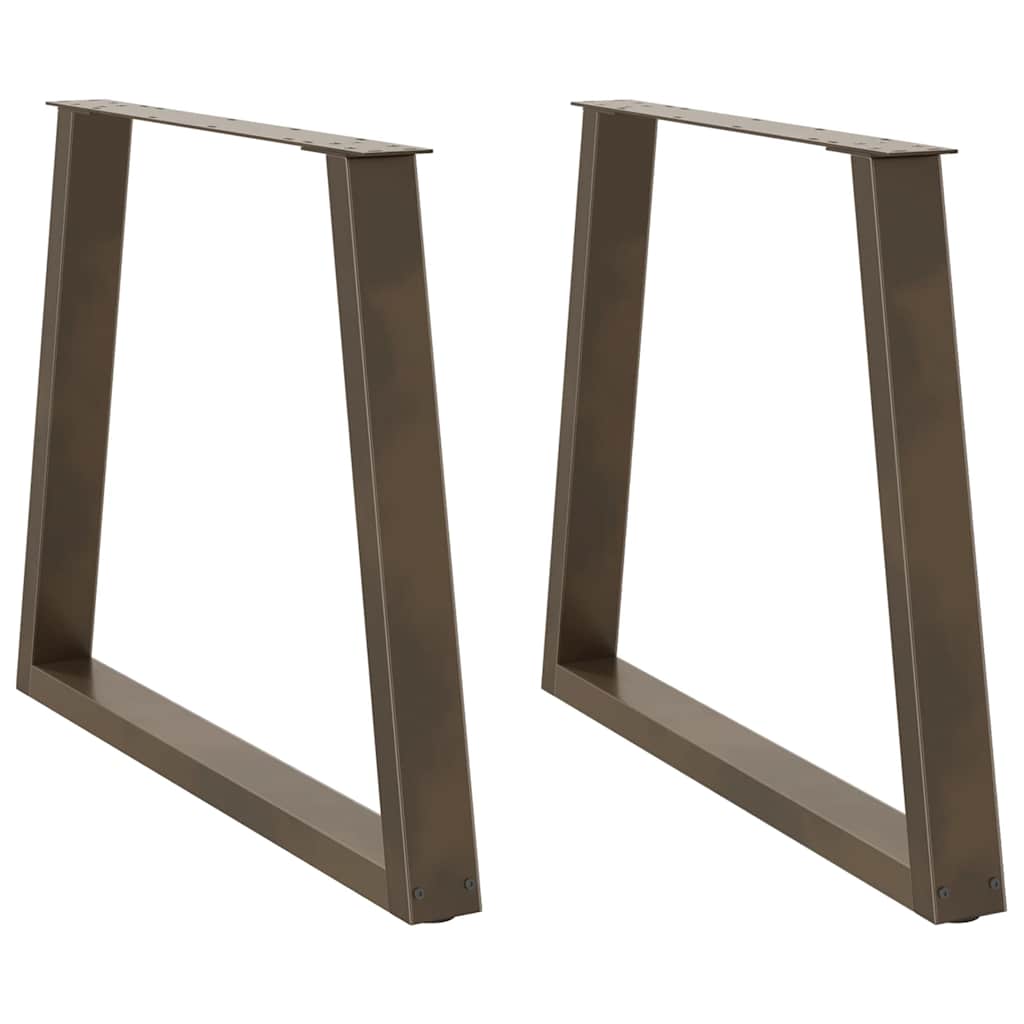 Dining Table Legs V-Shape 2 pcs Natural Steel 80x(72-73.3) cm Steel - Tyrell & Tyrell