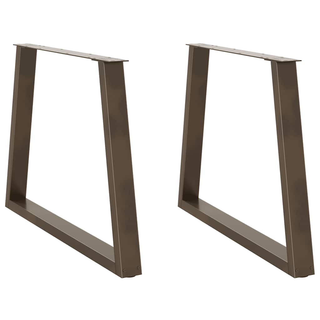 Dining Table Legs V-Shape 2 pcs Natural Steel 100x(72-73.3) cm Steel - Tyrell & Tyrell