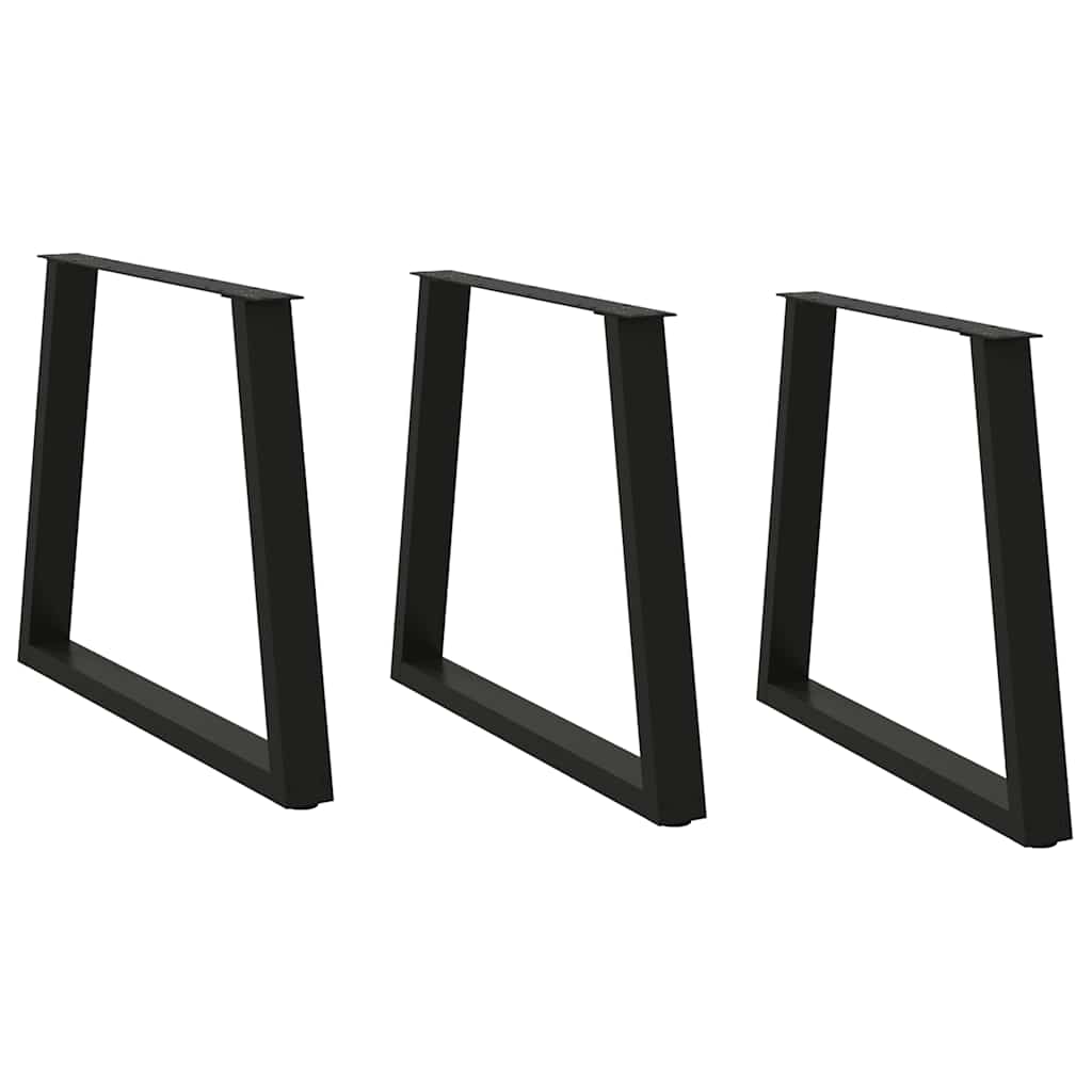 Dining Table Legs V-Shape 3 pcs Black 70x(72-73.3) cm Steel - Millennium Furniture