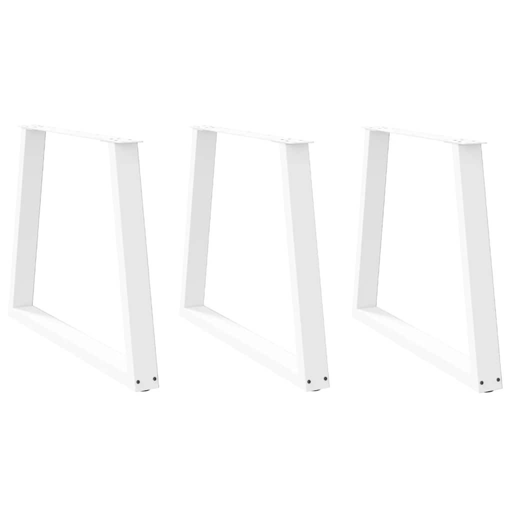 Dining Table Legs V-Shape 3 pcs White 80x(72-73.3) cm Steel - Style and Chic