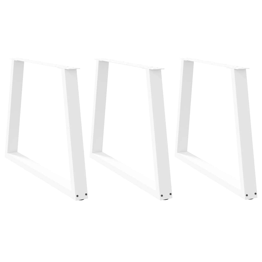 Dining Table Legs V-Shape 3 pcs White 90x(72-73.3) cm Steel - Tyrell & Tyrell