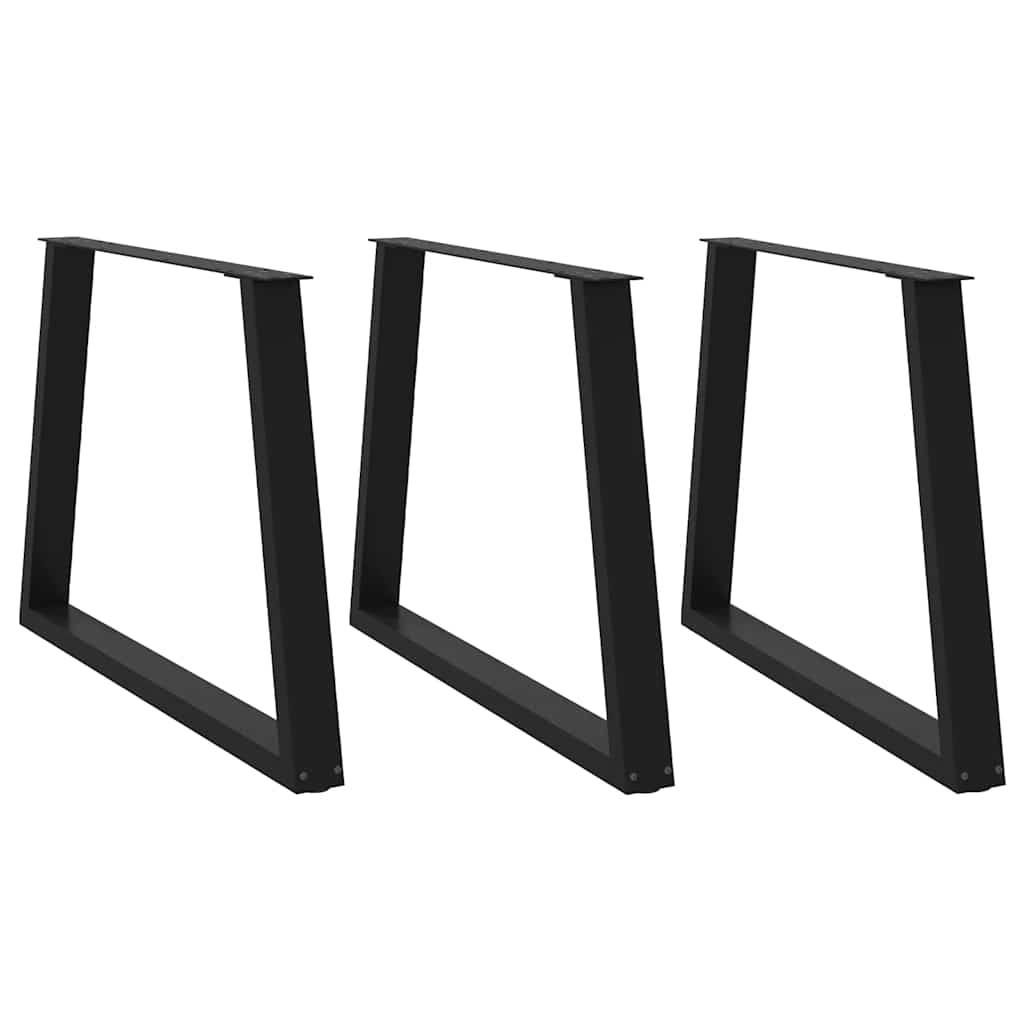 Dining Table Legs V-Shape 3 pcs Black 100x(72-73.3) cm Steel - Merkel Designers
