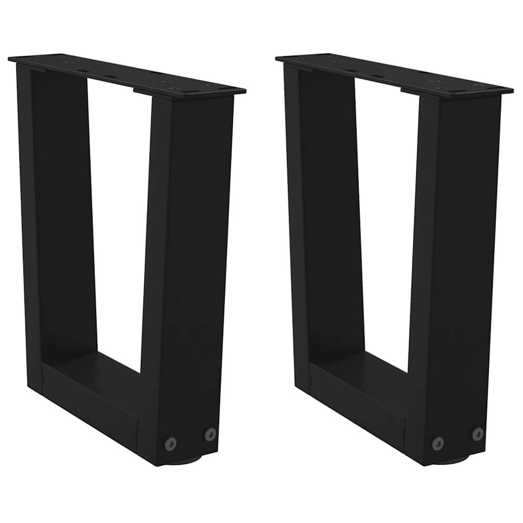 Dining Table Legs V-Shape 2 pcs Black 30x(30-31.3) cm Steel - All Things Good