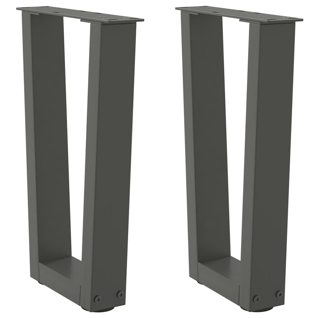 Dining Table Legs V-Shape 2 pcs Anthracite 38x(42-43.3) cm Steel - Tyrell & Tyrell