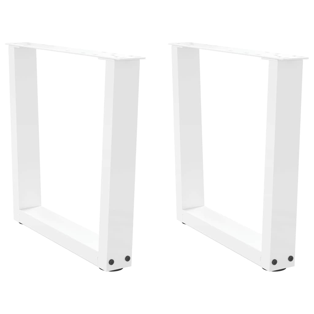 Dining Table Legs V-Shape 2 pcs White 50x(42-43.3) cm Steel - Merlin Deals