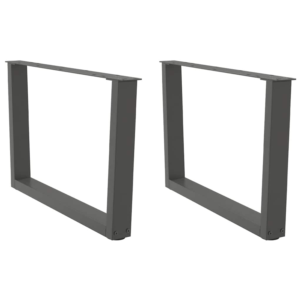 Dining Table Legs V-Shape 2 pcs Anthracite 70x(42-43.3) cm Steel - Merlin Deals