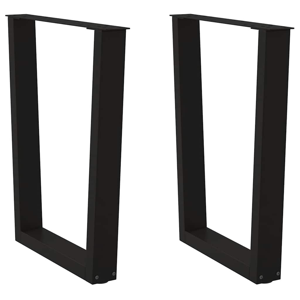 Dining Table Legs V-Shape 2 pcs Black 60x(72-73.3) cm Steel - Tyrell & Tyrell