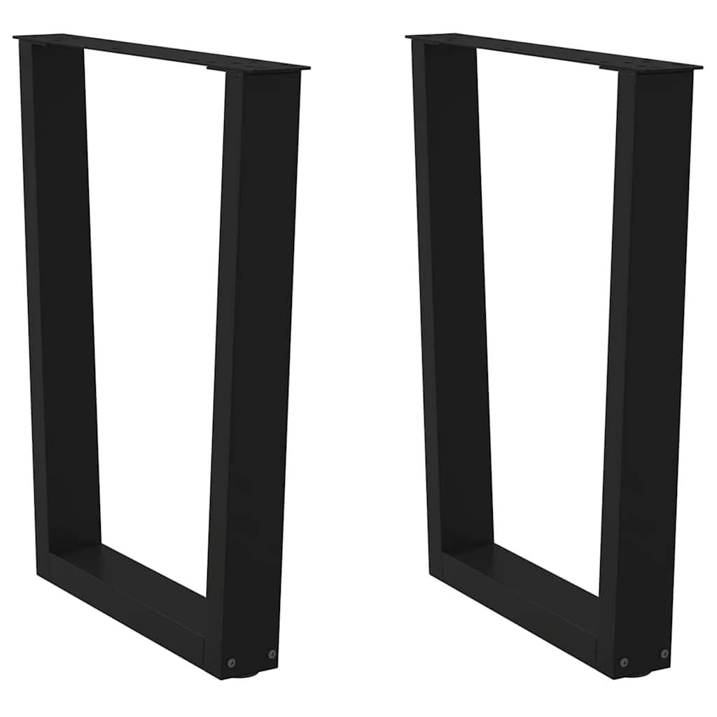 Dining Table Legs V-Shape 2 pcs Black 70x(72-73.3) cm Steel - Merlin Deals