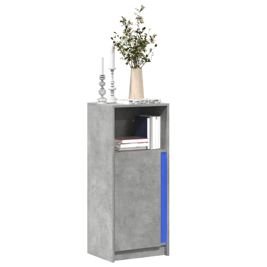 Sideboard with LED Concrete Grey 42.5x34x100 cm Engineered Wood - Charlotte Dunes