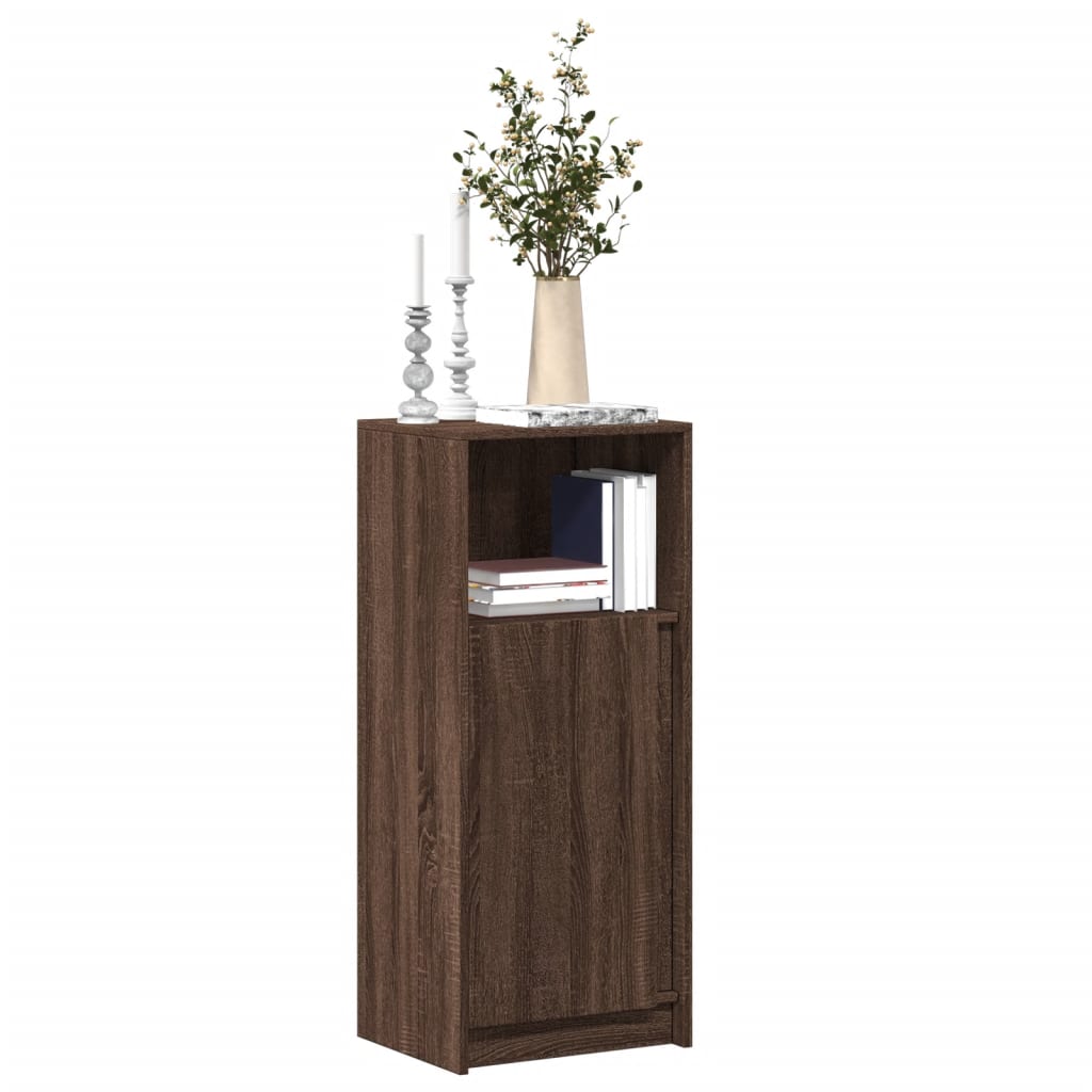 Sideboard with LED Brown Oak 42.5x34x100 cm Engineered Wood - Charlotte Dunes