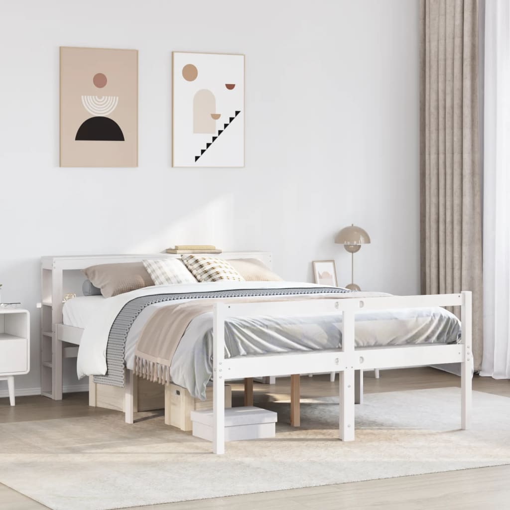Senior Bed with Headboard White 140x200cm - Design Hut