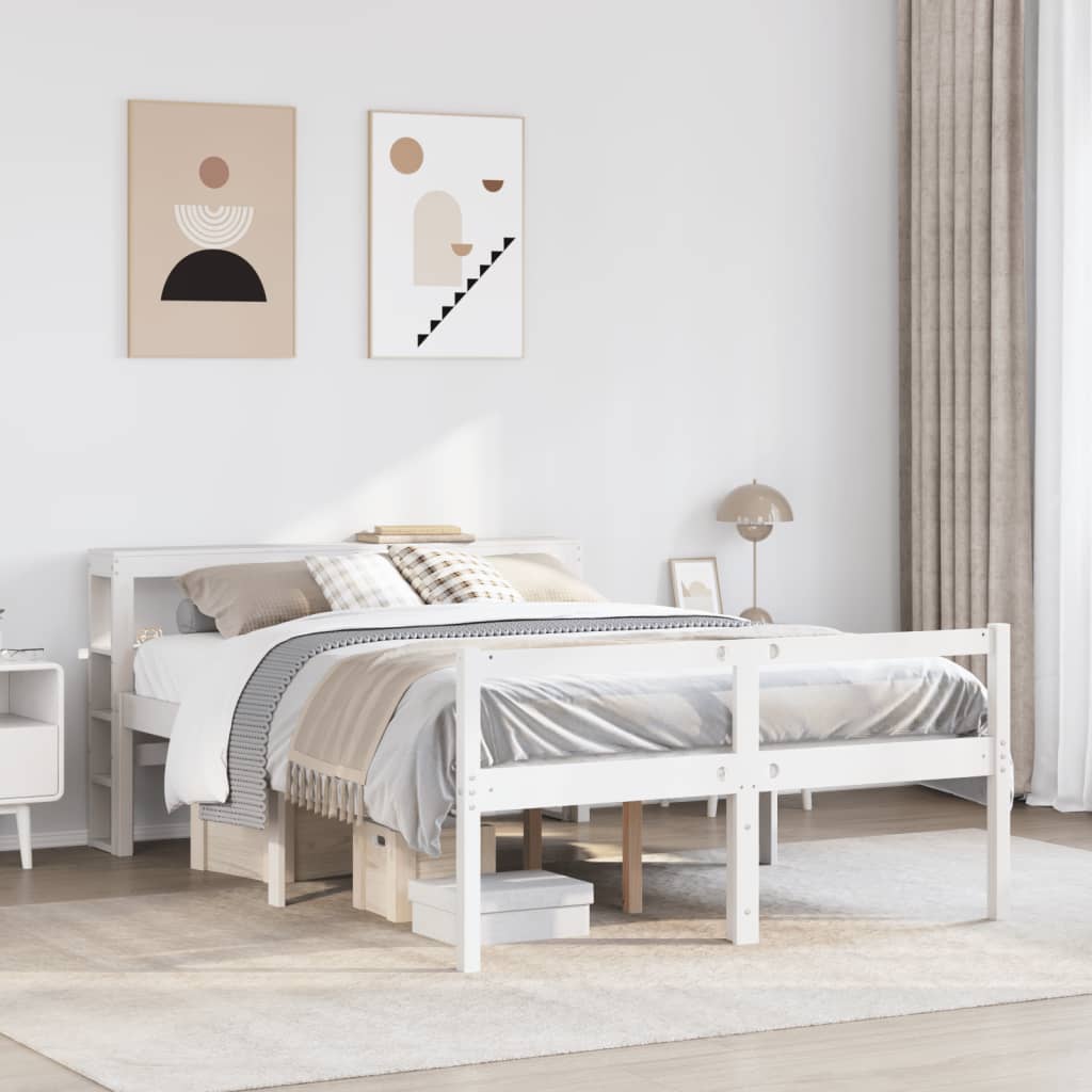 Senior Bed with Headboard White 150x200cm King Size - Direct Imports