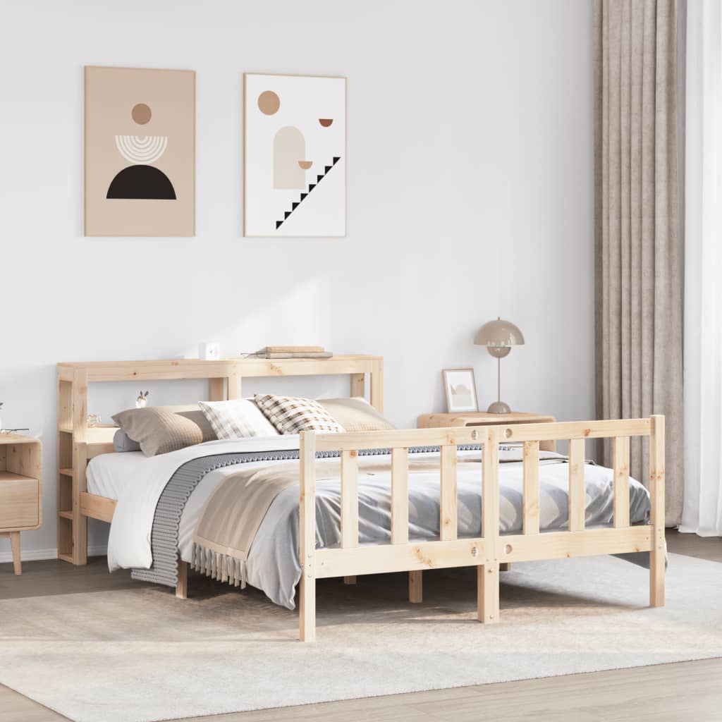 Bedframe 120x190cm Small Double Solid Wood Pine - Design Hut