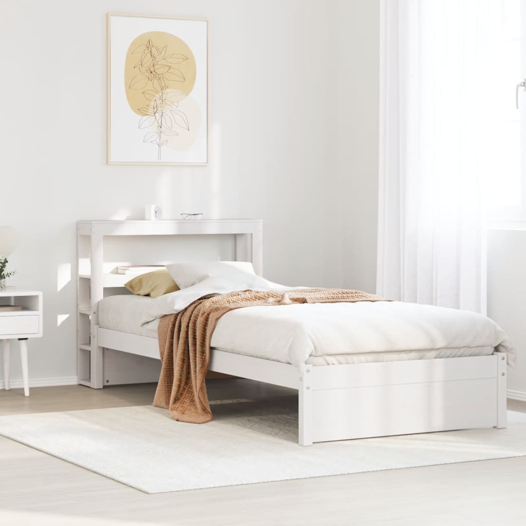 Bedframe with Headboard White 75x190cm Small Single - Millennium Furniture