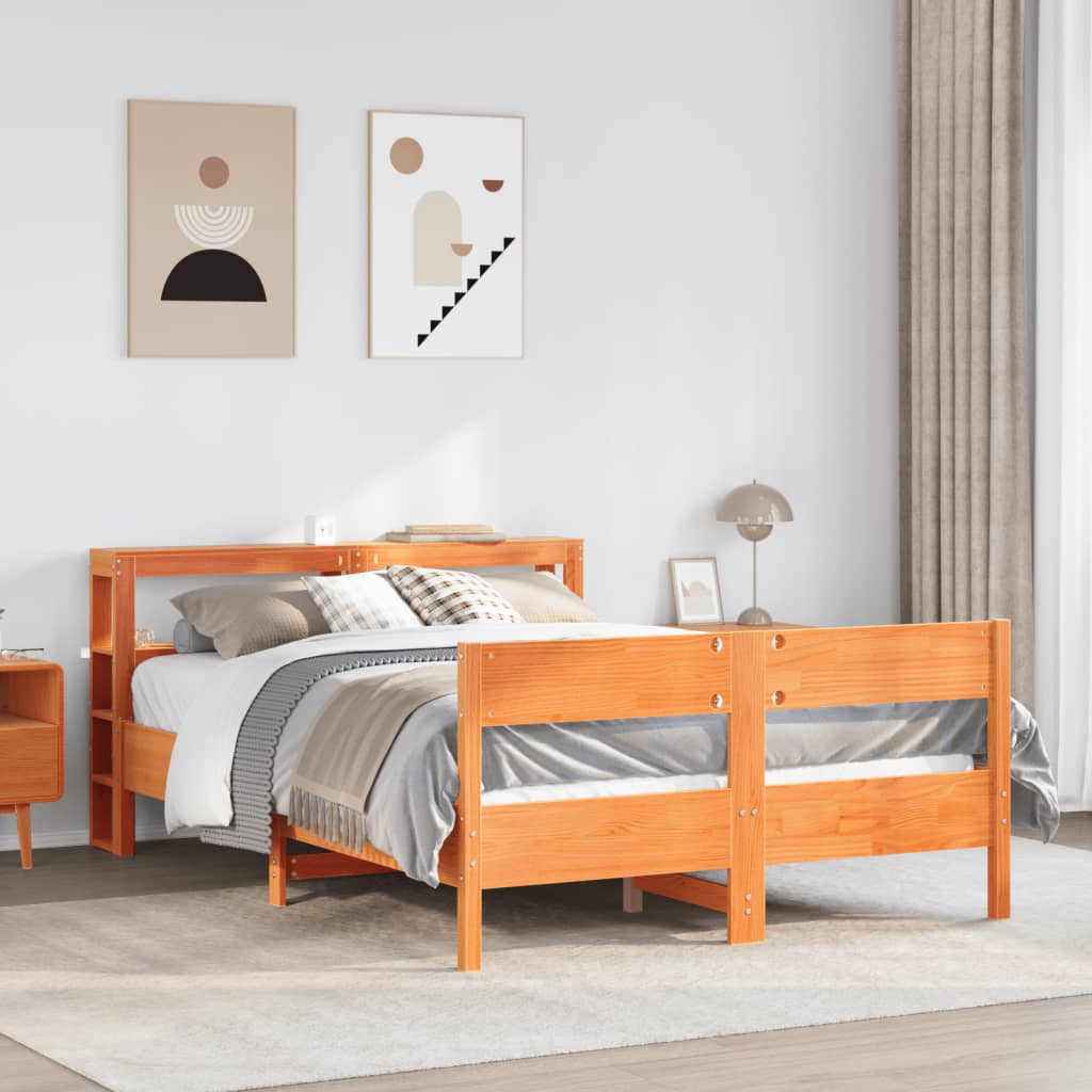 Bedframe Wax Brown 120x190cm Small Double Solid Wood Pine - Sid & Sam