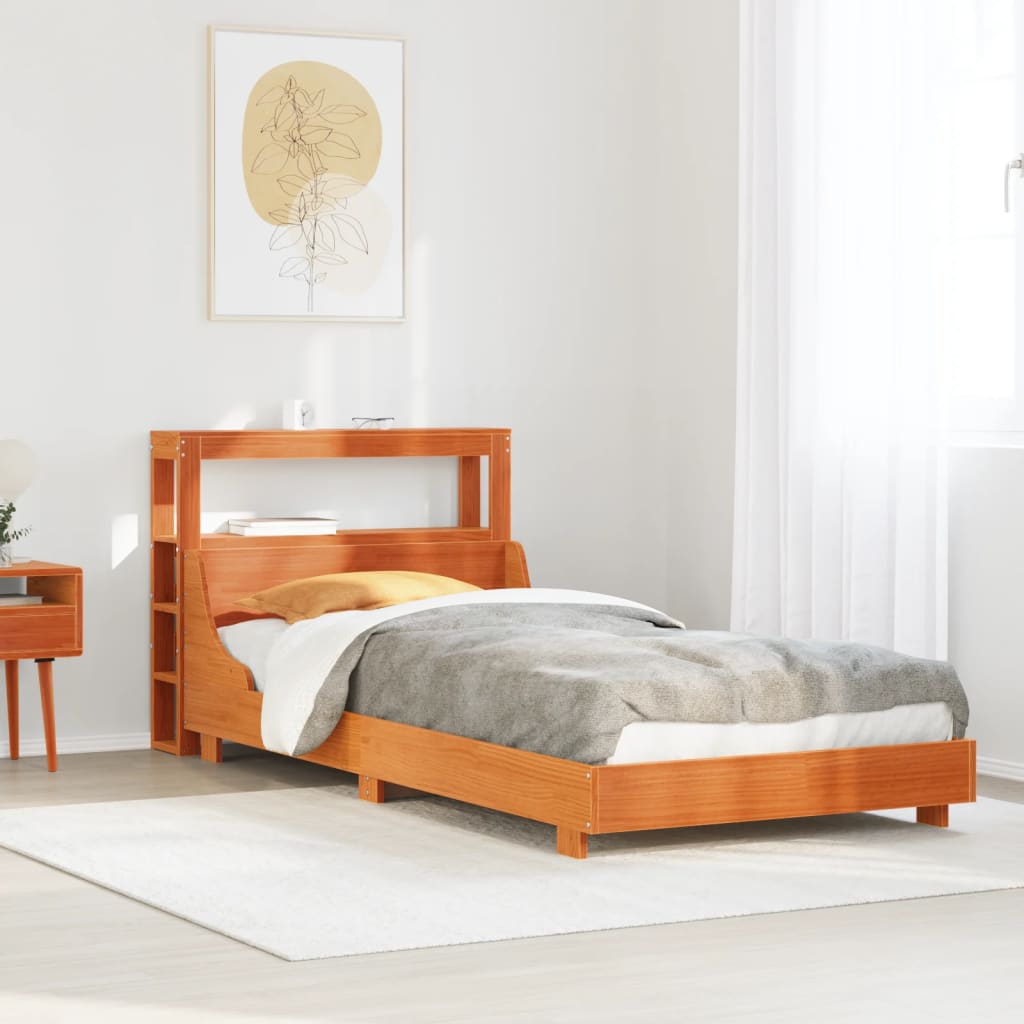 Bedframe Wax Brown 75x190cm Small Single Solid Wood Pine - Casper Homes
