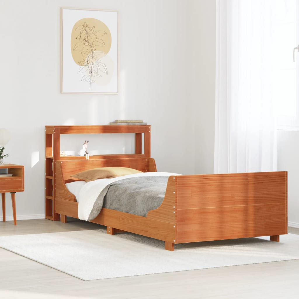 Bedframe Wax Brown 75x190cm Small Single Solid Wood Pine - All Things Good