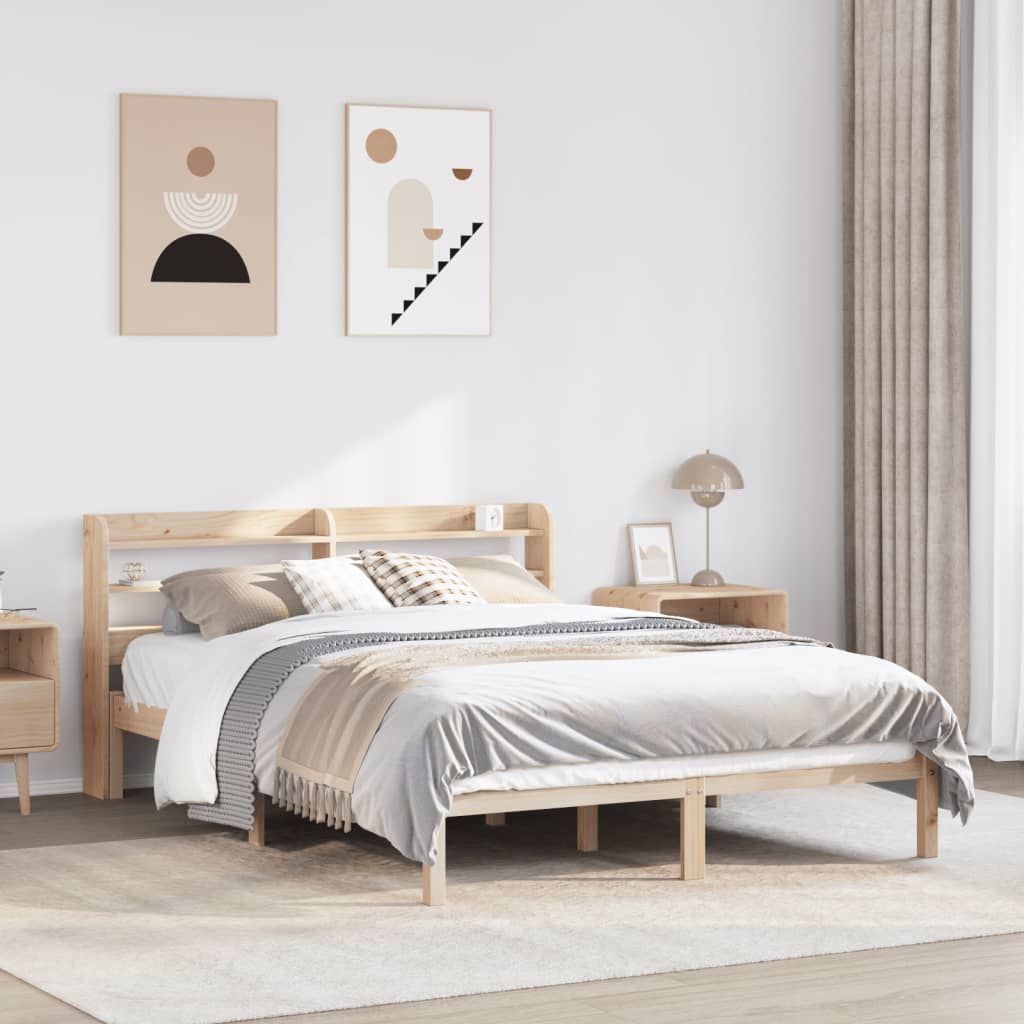 Bedframe 135x190cm Double Solid Wood Pine - Style and Chic
