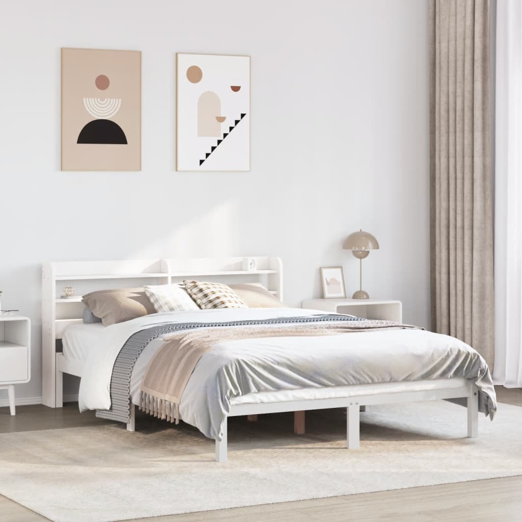 Bedframe White 160x200cm Solid Wood Pine - Tyrell & Tyrell