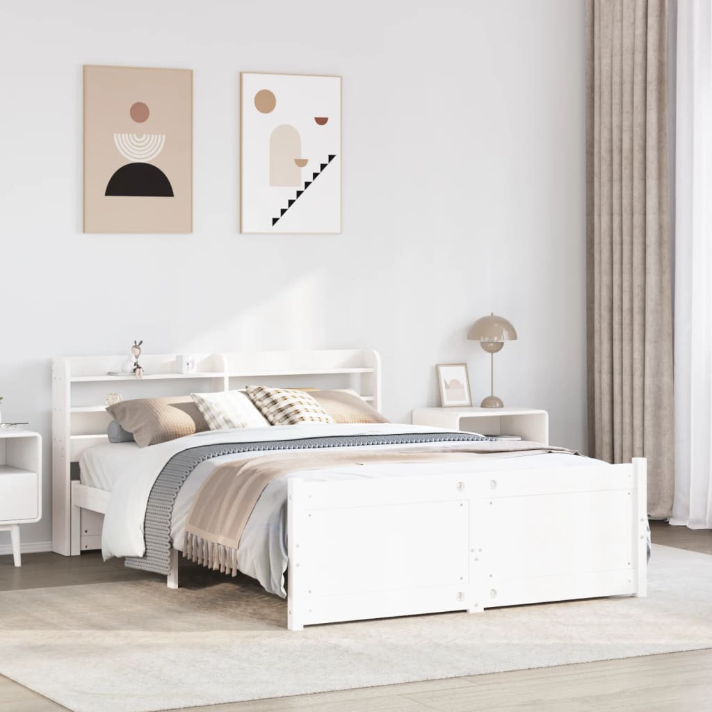 Bedframe with Headboard White 150x200cm King Size - Merlin Deals