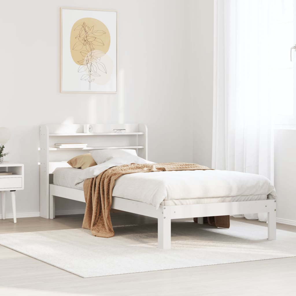 Bedframe with Headboard White 75x190cm Small Single - Millennium Furniture