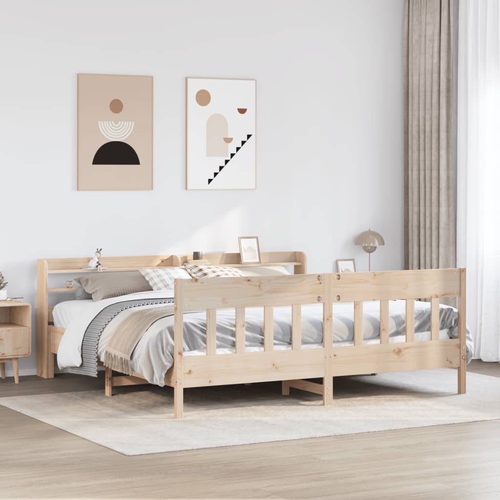 Bedframe 180x200cm Super King Solid Wood Pine - Decor Base