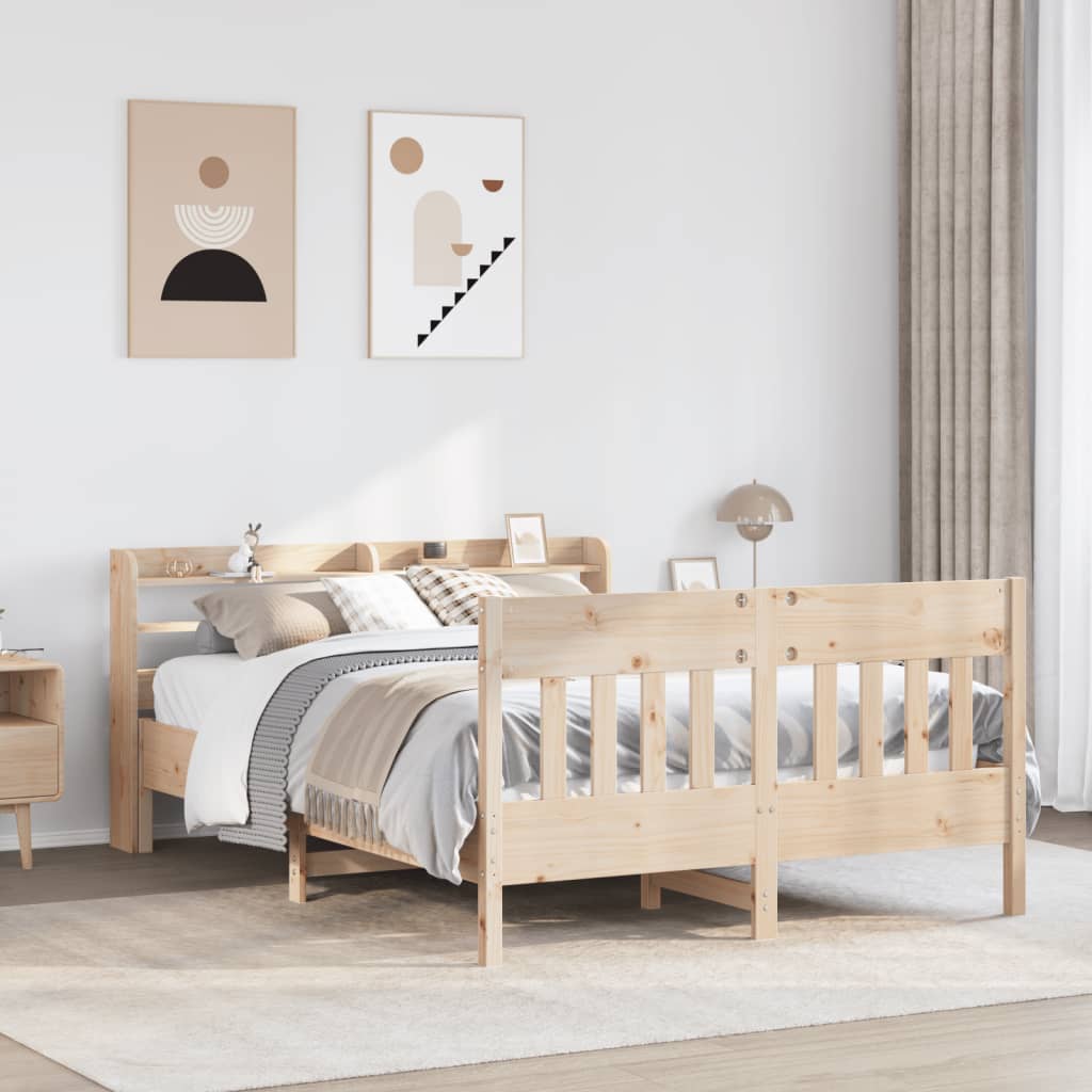 Bedframe 140x200cm Solid Wood Pine - Style and Chic