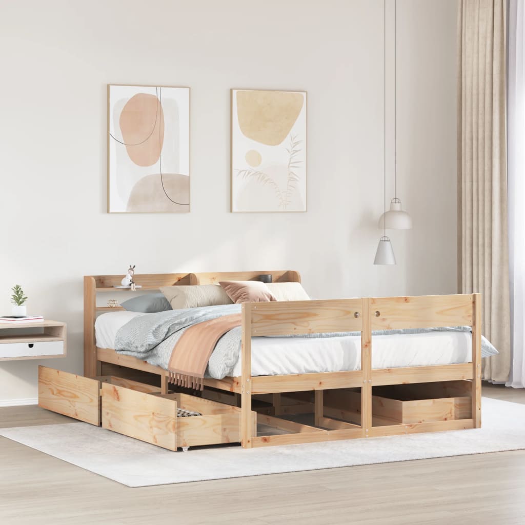 Bedframe 160x200cm Solid Wood Pine - Direct Imports