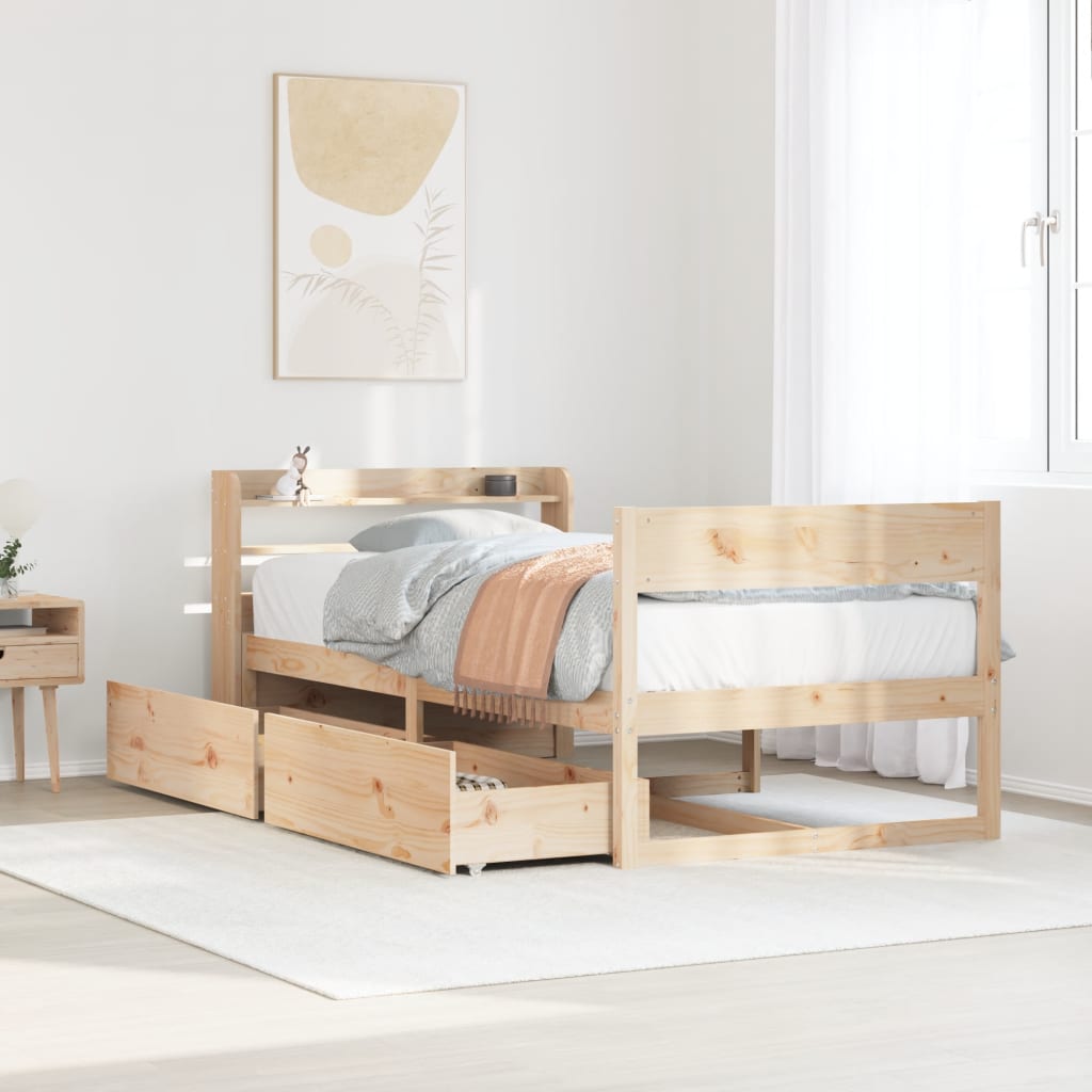 Bedframe 100x200cm Solid Wood Pine - Sid & Sam