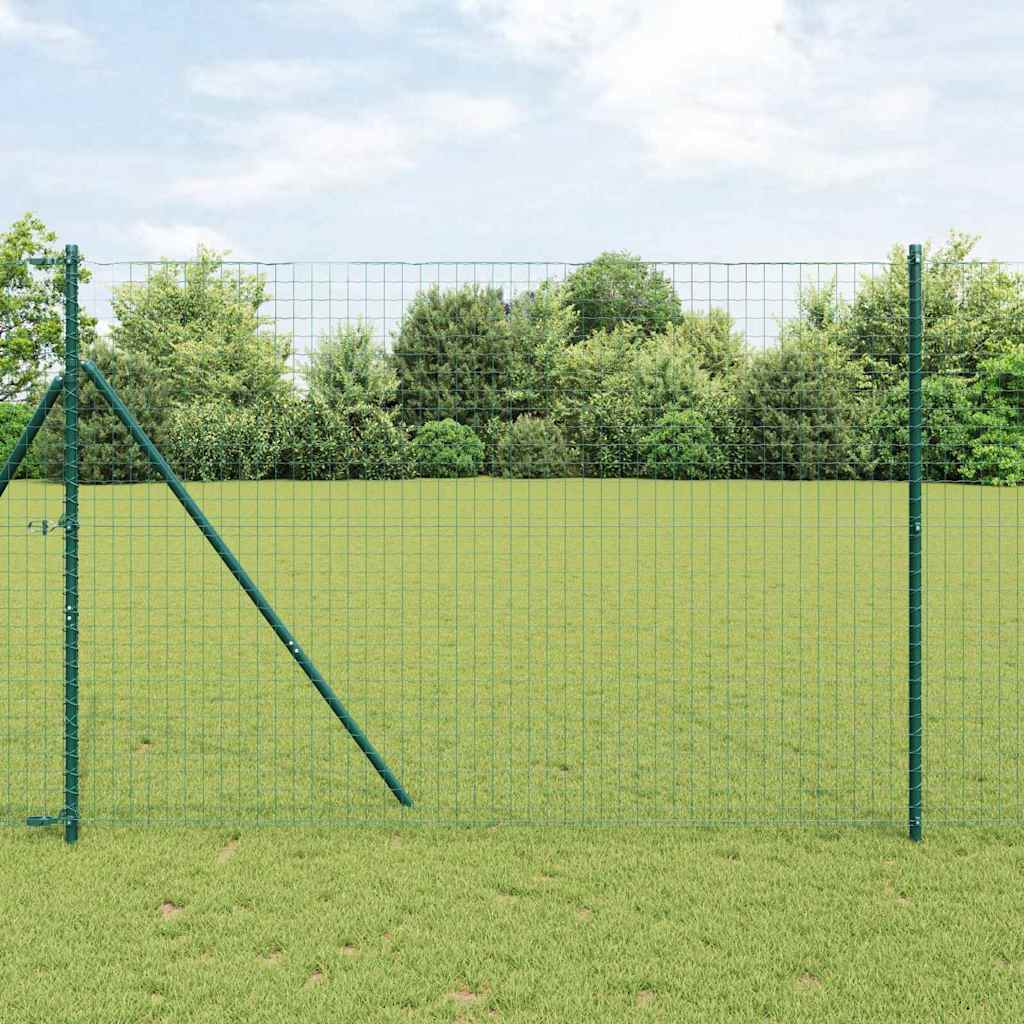 Fence Posts 26 pcs Green Diameter 32 mm 200 cm Galvanised Steel - Millennium Furniture