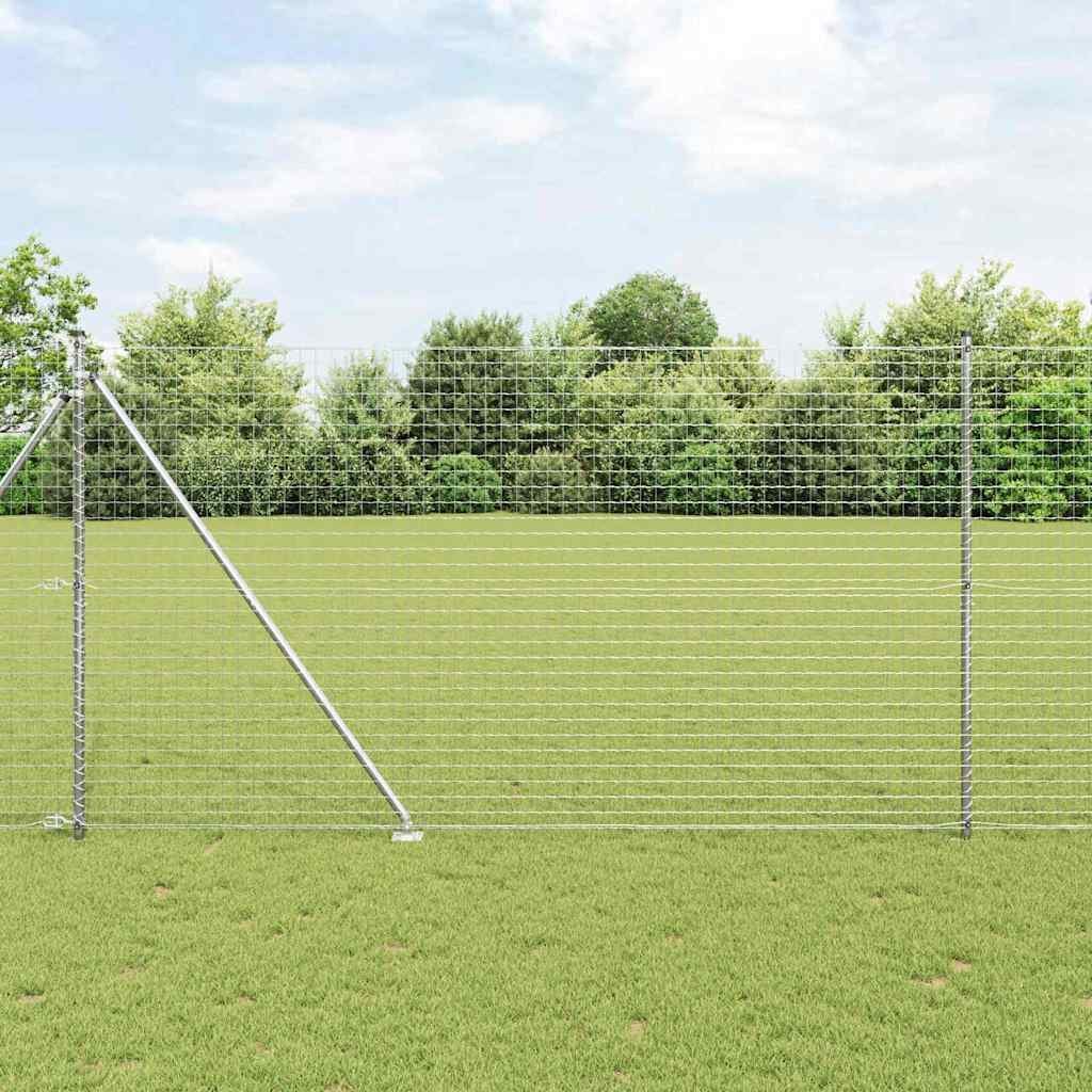 Fence Posts with Spike 26 pcs Diameter 32 mm 180 cm Galvanised Steel - Design Hut