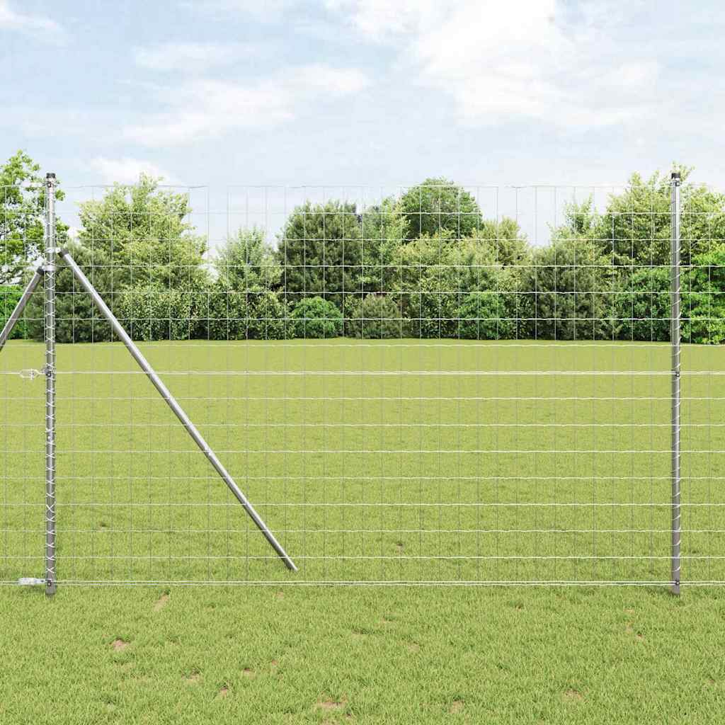 Euro Fence with 7 Posts 1.5x10 m Galvanised Steel - Merkel Designers