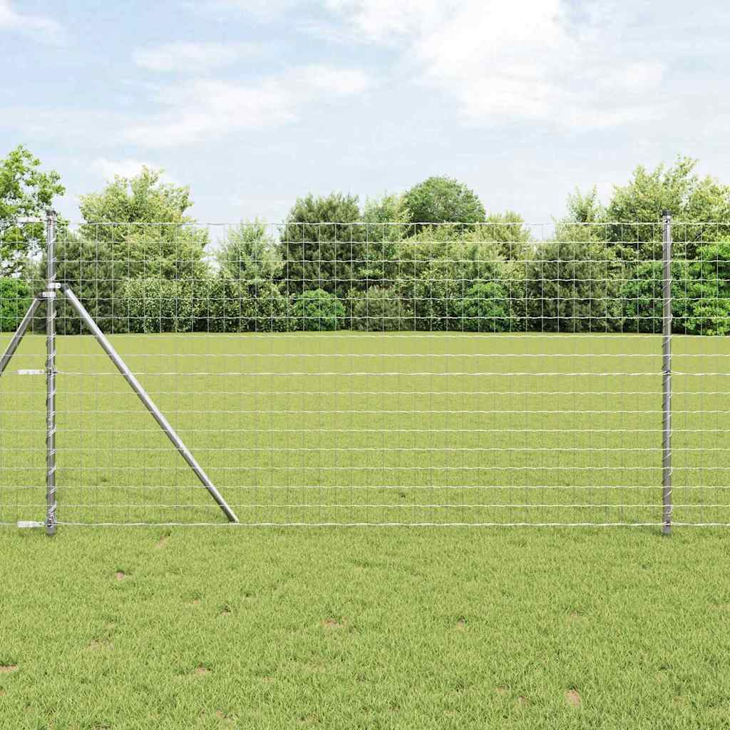 Euro Fence with 7 Posts 1.4x10 m Galvanised Steel - Merlin Deals