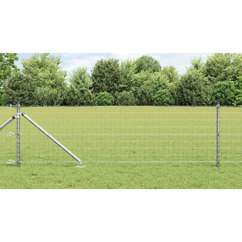 Euro Fence with 7 Spike Posts 0.6x10 m Galvanised Steel - Decor Base