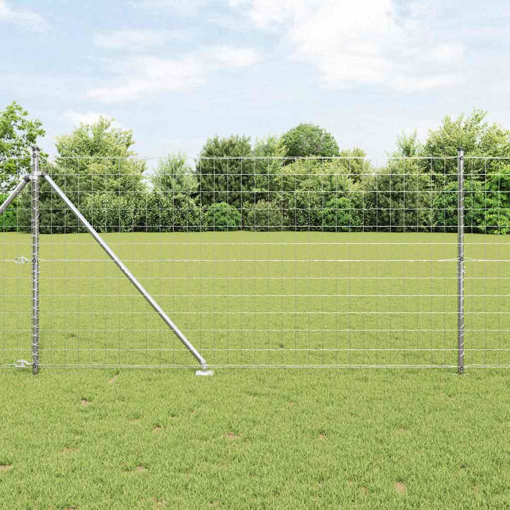 Euro Fence with 13 Spike Posts 1.2x25 m Galvanised Steel - Casper Homes