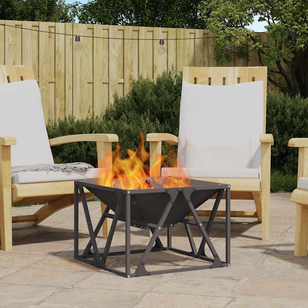 ENICOVE Fire Pit 50x50x35 cm Steel - Black - Design Hut