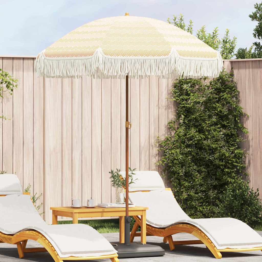 BRLRIDG Beach Parasol and White 160x160x196 cm - Yellow - Charlotte Dunes
